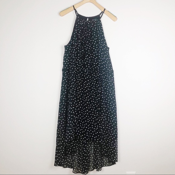 WHBM High Low Polka Dot Black Dress Size 16 - Picture 3 of 8